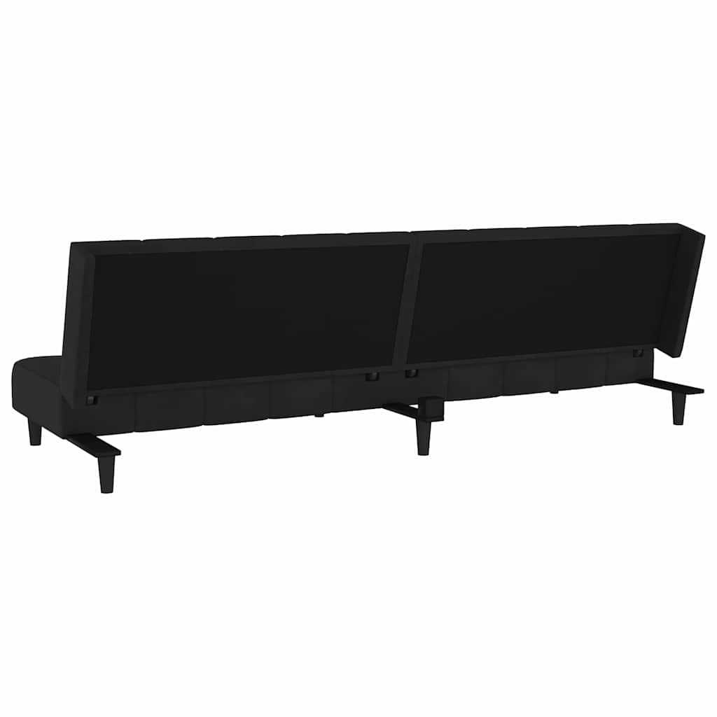 Schlafsofa 2-Sitzer Schwarz Samt