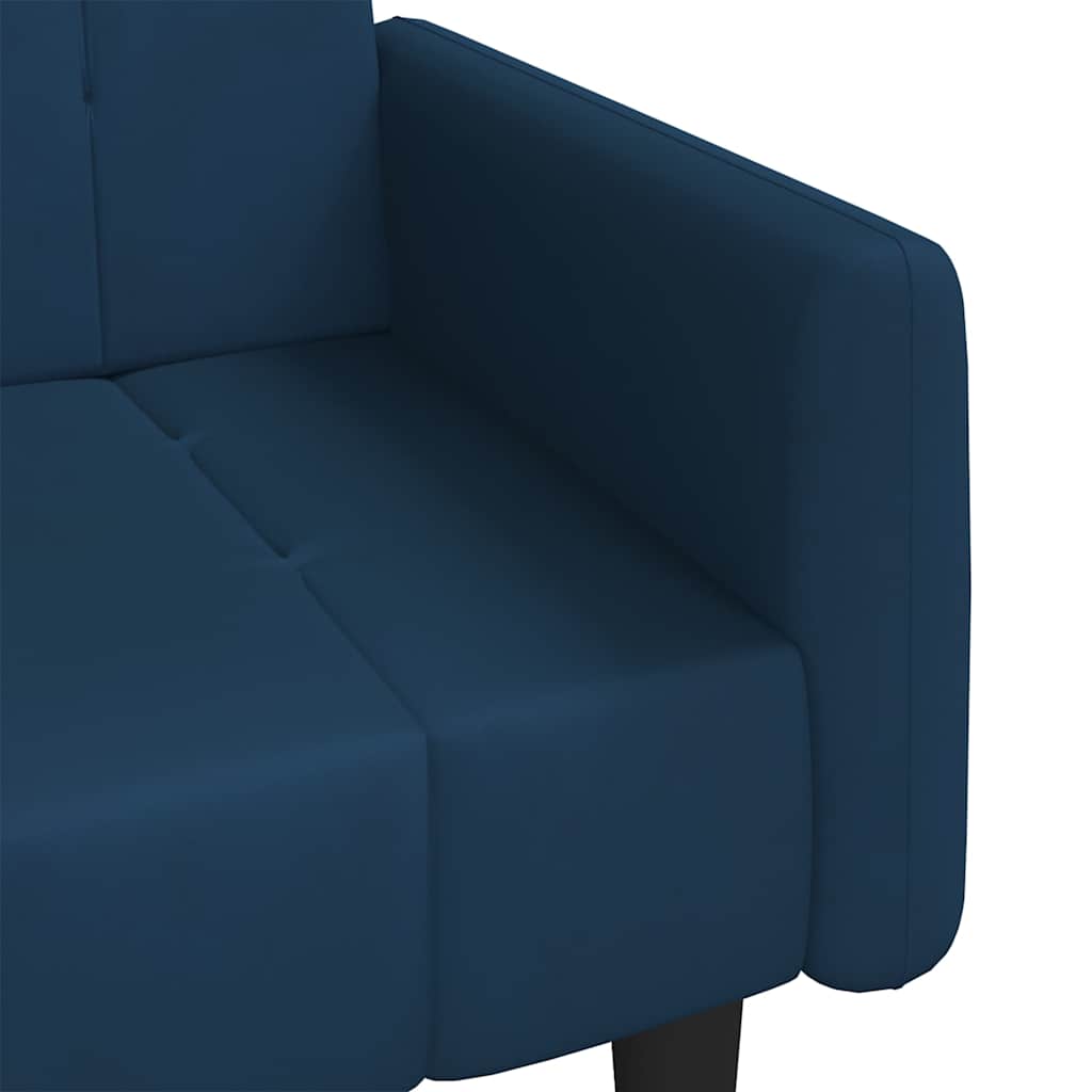 Schlafsofa 2-Sitzer Blau Samt