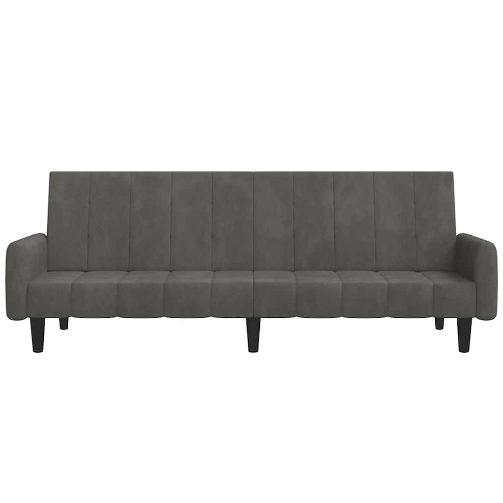 Schlafsofa 2-Sitzer Dunkelgrau Samt