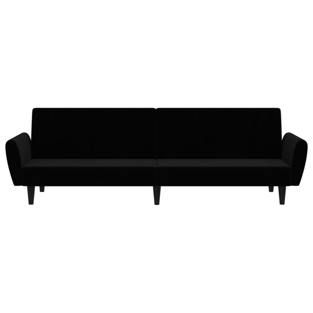 Schlafsofa 2-Sitzer Schwarz Samt
