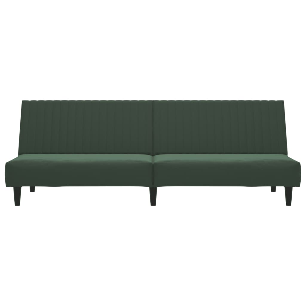Schlafsofa 2-Sitzer Dunkelgrün Samt