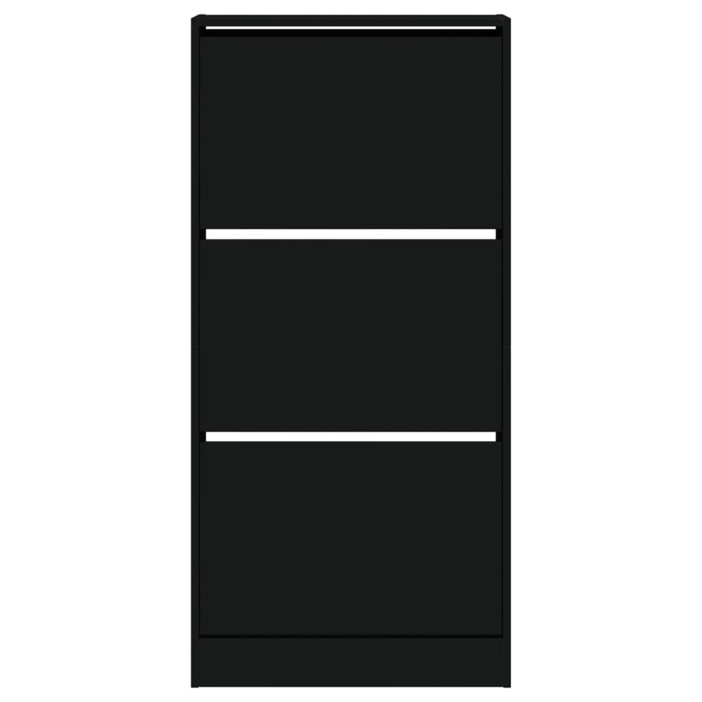 Schuhschrank Schwarz 60x21x125,5 cm Holzwerkstoff