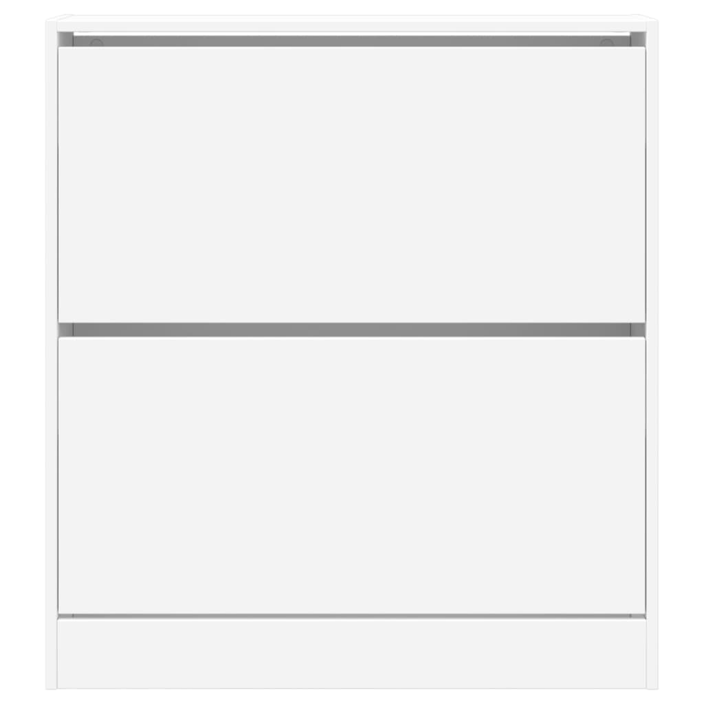 Shoe Cabinet White 80x21x87.5 cm Wood Material