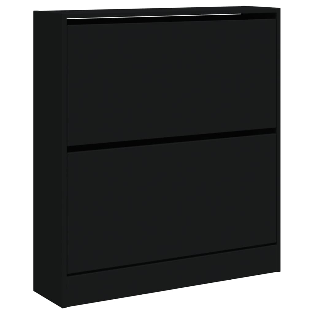 Shoe Cabinet Black 80x21x87.5 cm Wood Material