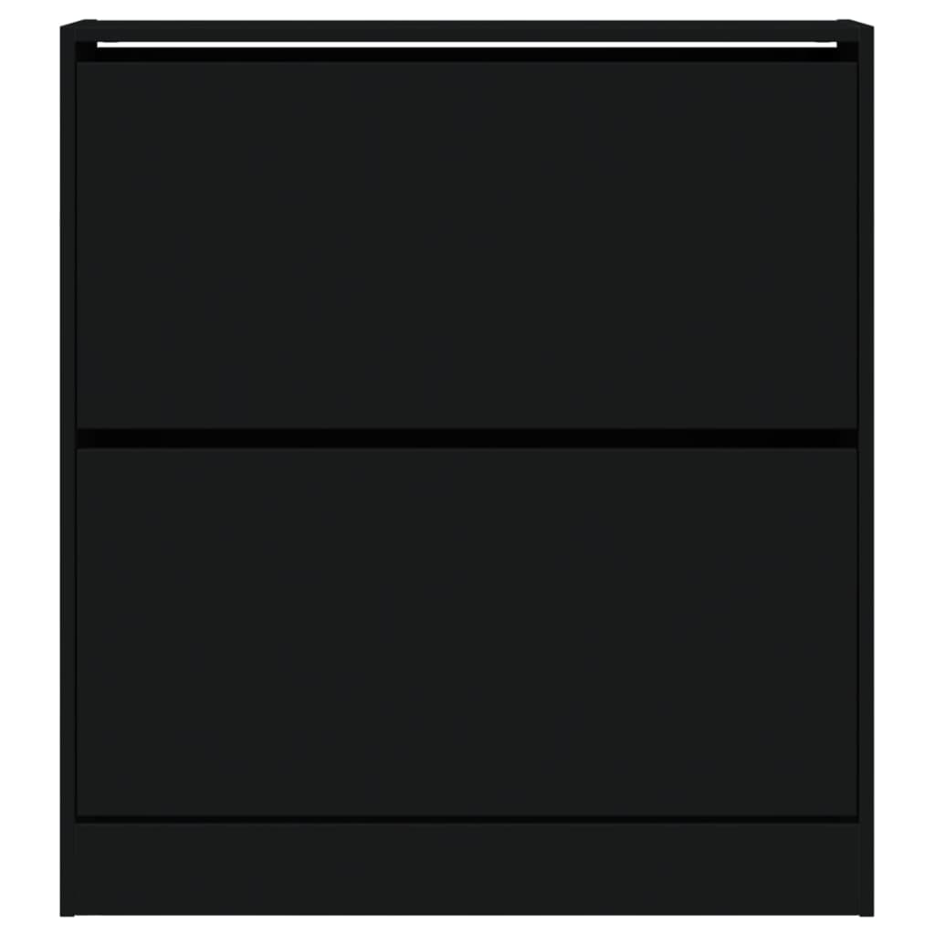 Shoe Cabinet Black 80x21x87.5 cm Wood Material