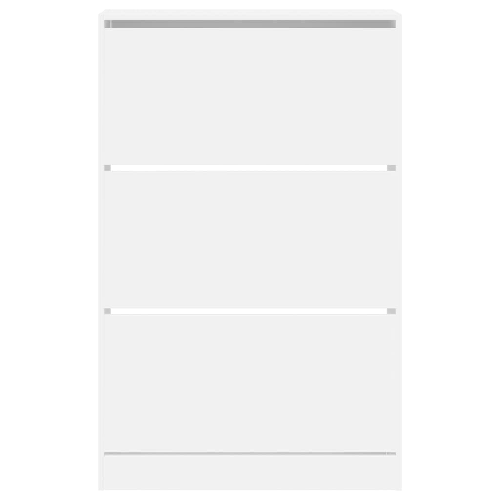 Shoe Cabinet White 80x21x125.5 cm Wood Material