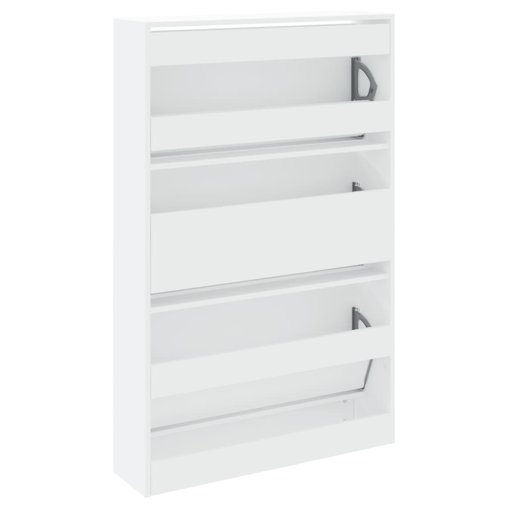 Shoe Cabinet White 80x21x125.5 cm Wood Material