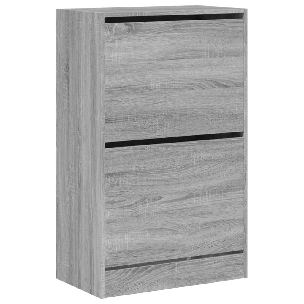 Shoe Cabinet Gray Sonoma 60x34x96.5 cm Wood Material
