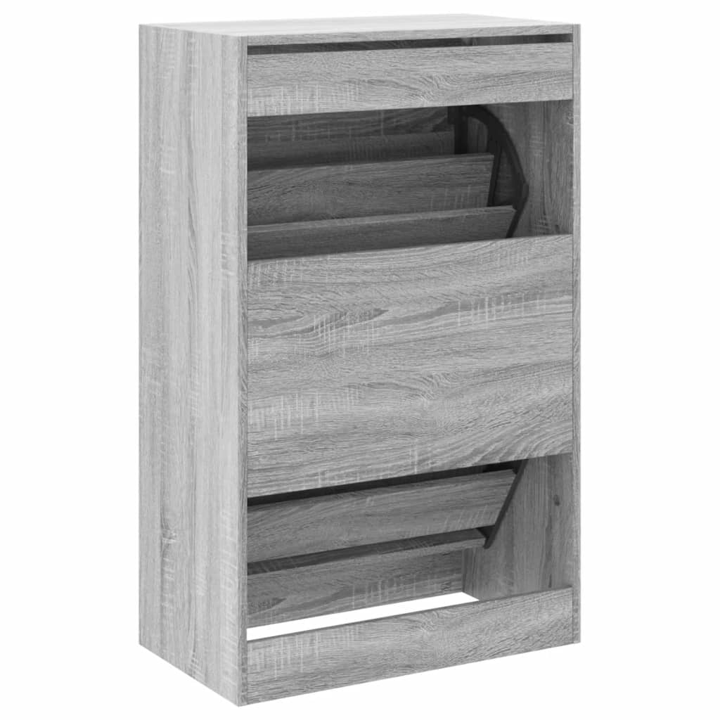 Shoe Cabinet Gray Sonoma 60x34x96.5 cm Wood Material