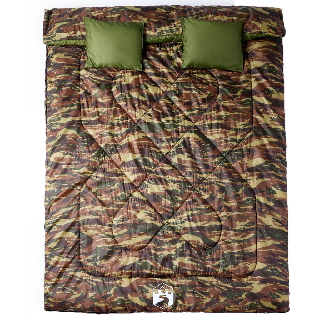 Double Sleeping Bag with Pillow Adults Camping 3-4 Seasons