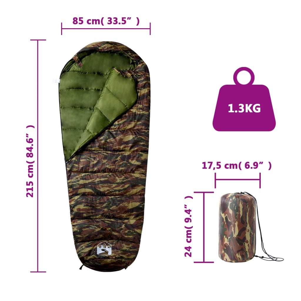 Mummy sleeping bag for adults camping 3 seasons