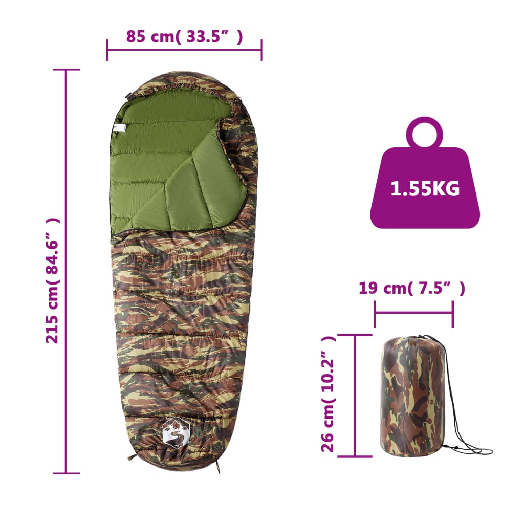 Mummy sleeping bag for adults camping 3 seasons