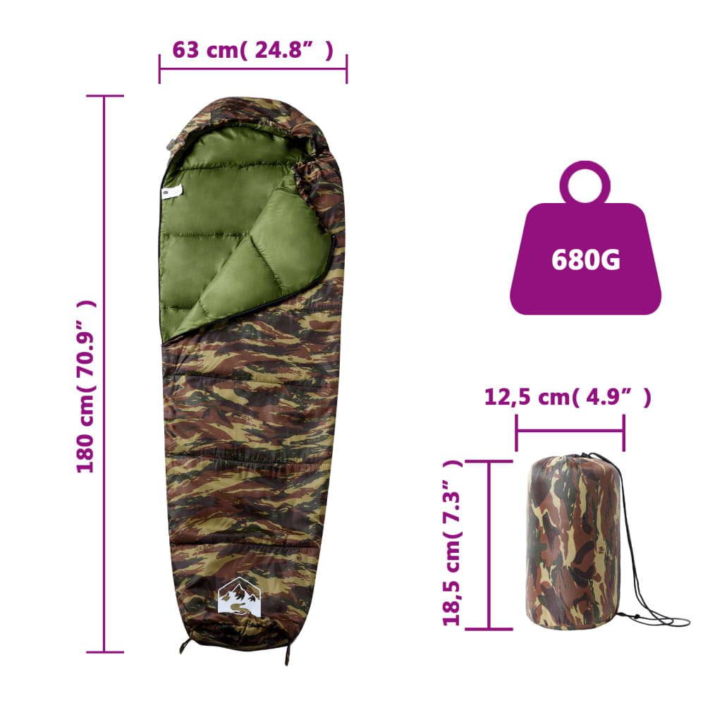 Mummy sleeping bag for adults camping 3 seasons