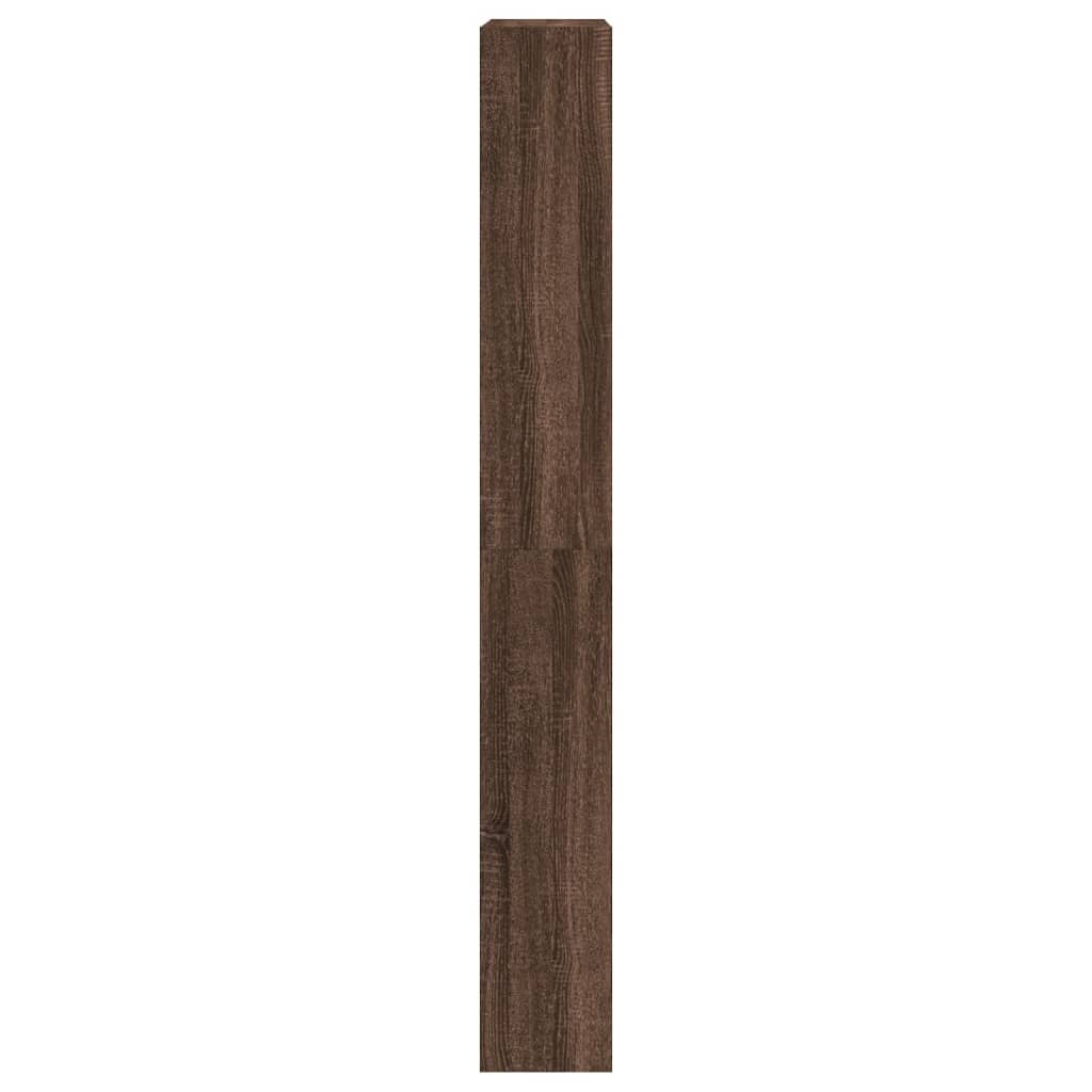 Shoe cabinet with 4 flaps, brown oak look, 80 x 21 x 163.5 cm