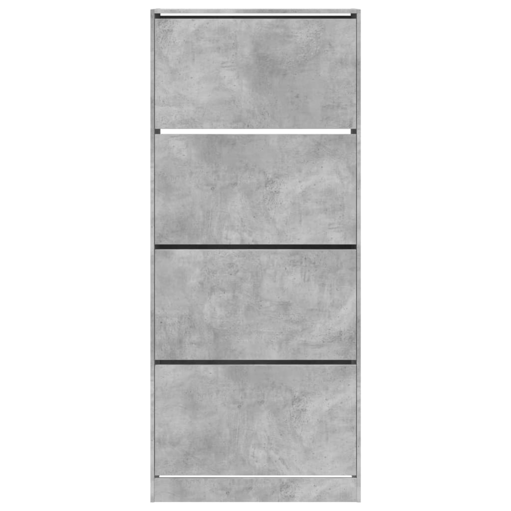 Shoe cabinet with 4 doors, concrete grey, 80 x 34 x 187.5 cm