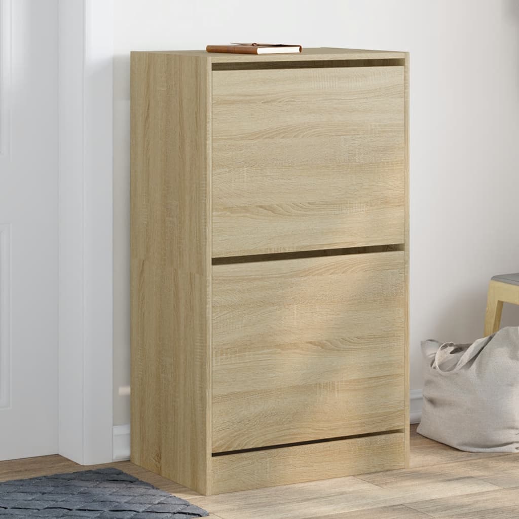 Shoe cabinet with 2 flaps Sonoma oak 60x42x108 cm