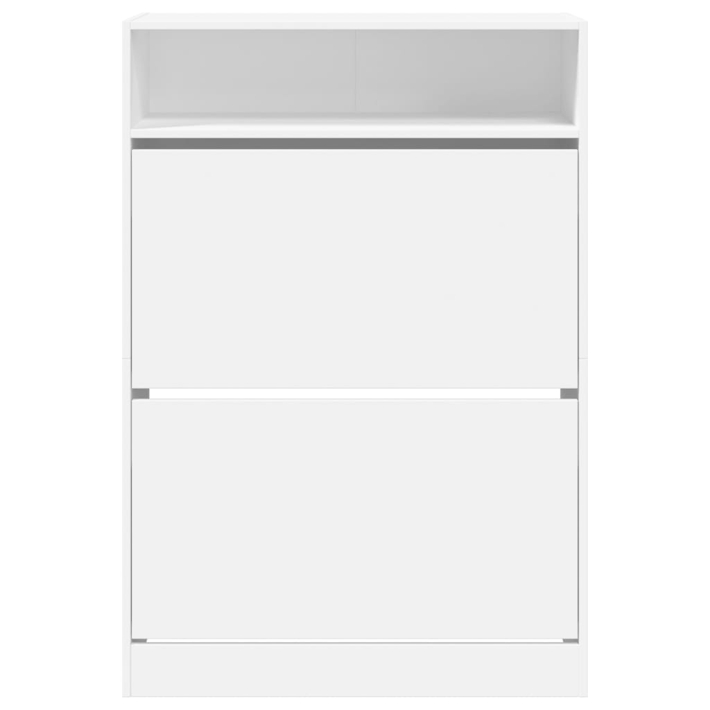 Shoe cabinet with 2 flaps white 80x34x116 cm