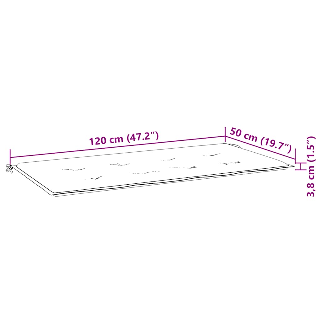 Gartenbank-Auflage Marineblau 120x50x4 cm Oxford-Gewebe