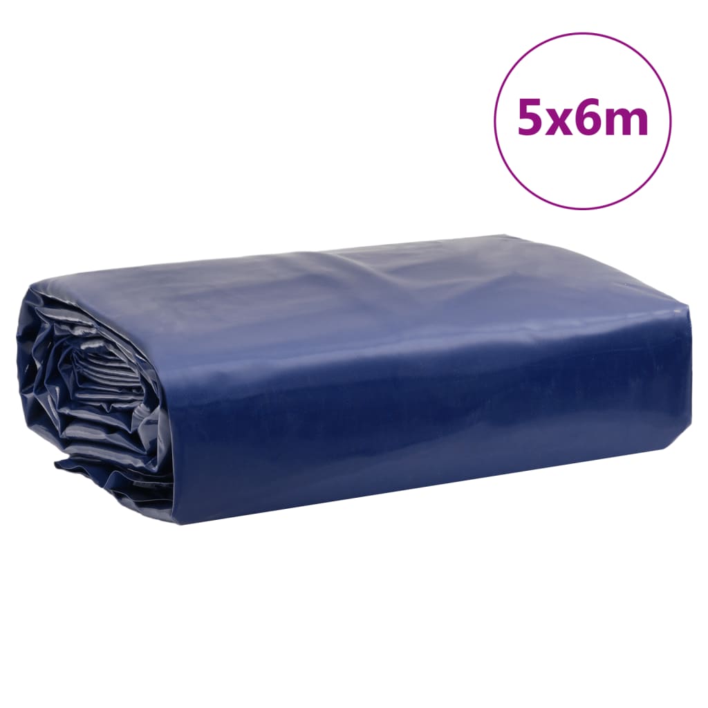 Blue tarpaulin 5x6 m 650 g/m²