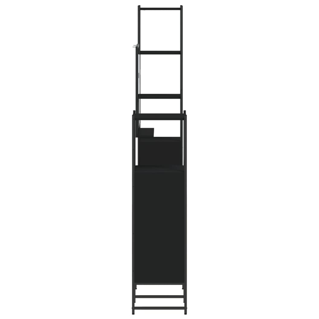 4-tlg. Badmöbel-Set Schwarz Holzwerkstoff
