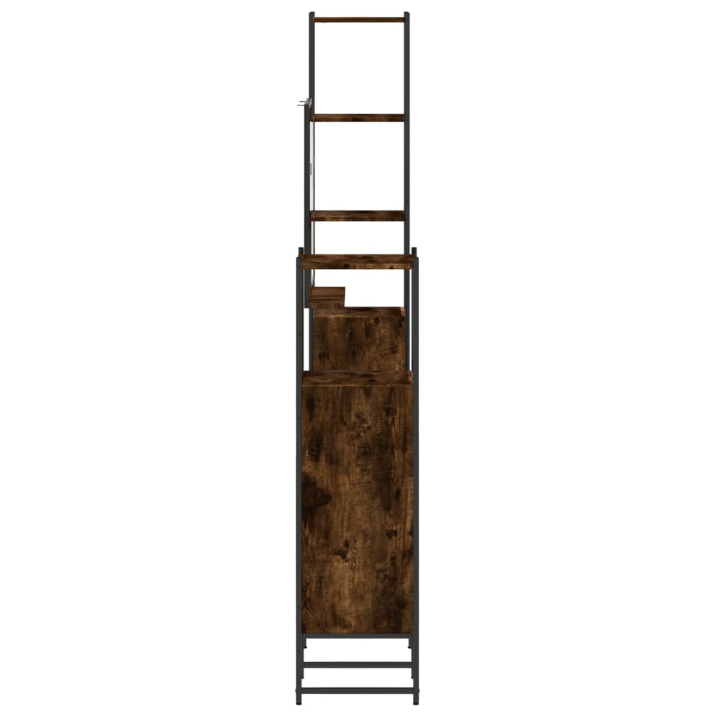 4-piece bathroom furniture set smoked oak wood material