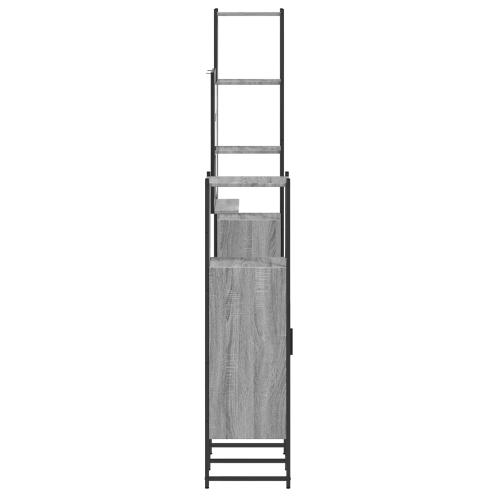 4-piece bathroom furniture set, grey Sonoma wood-based material