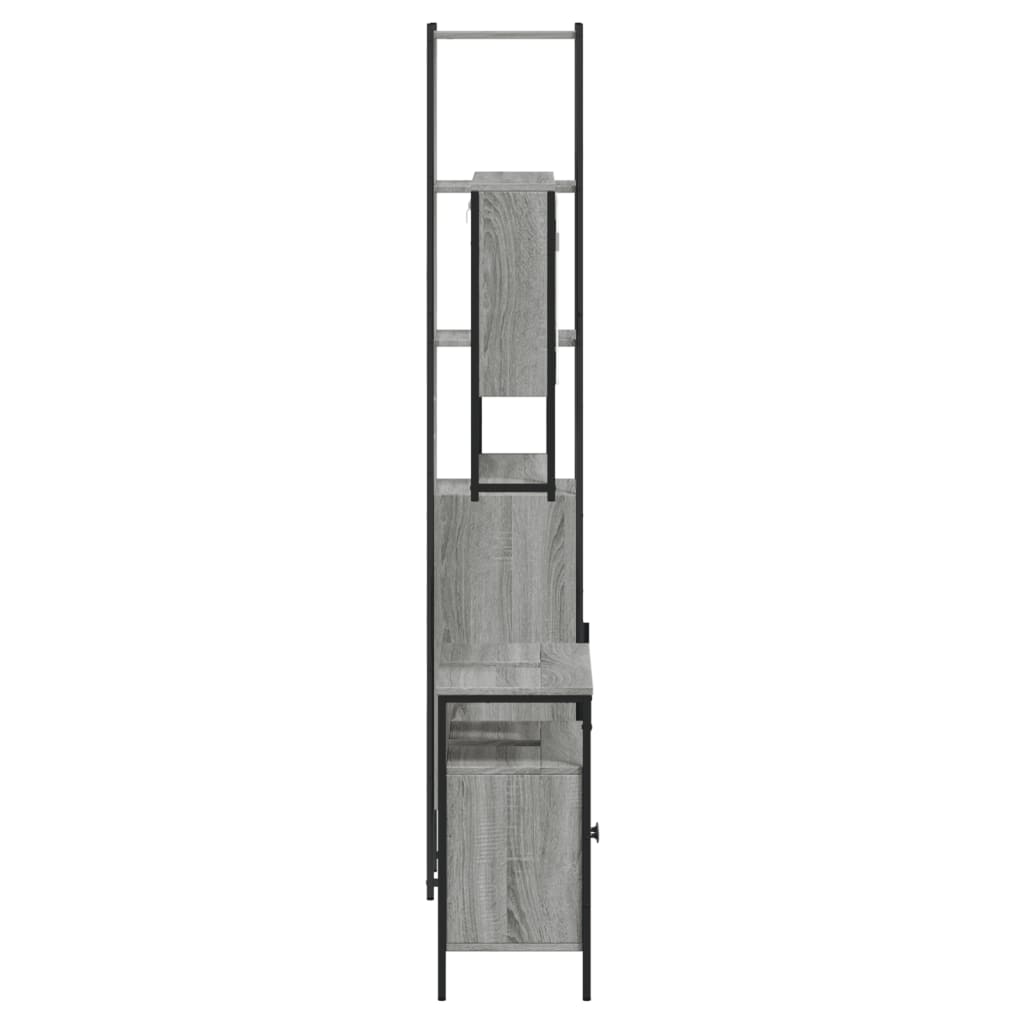 3-piece bathroom furniture set, grey Sonoma wood-based material