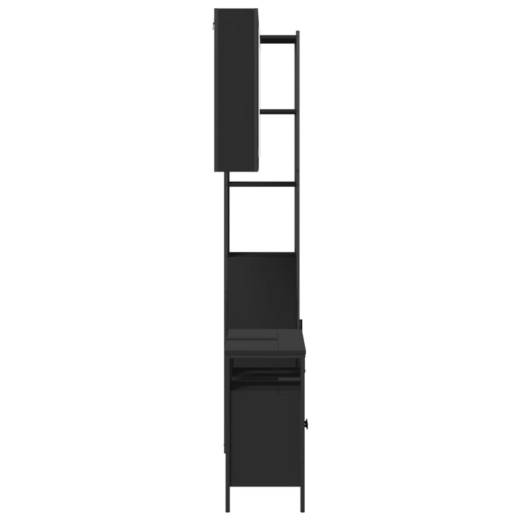 3-piece bathroom furniture set black wood-based material