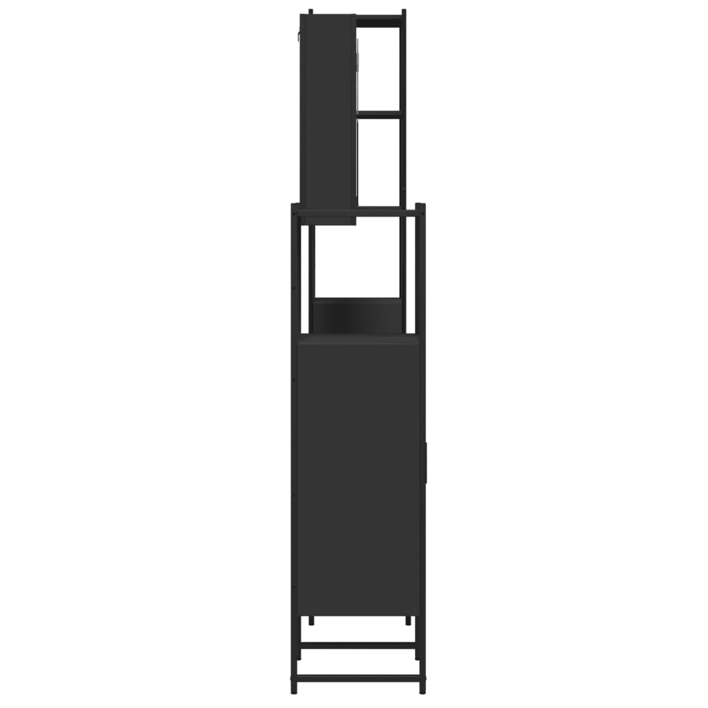 4-piece bathroom furniture set black wood-based material