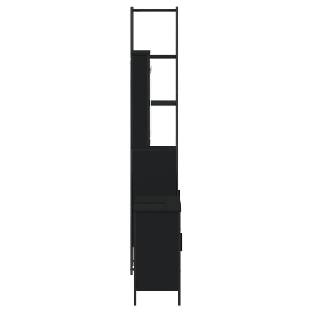 3-piece bathroom furniture set black wood-based material