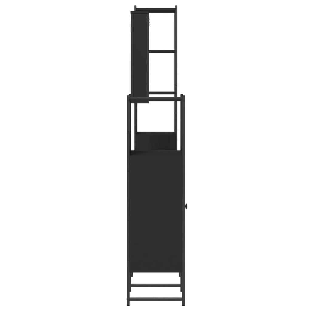 4-piece bathroom furniture set black wood-based material