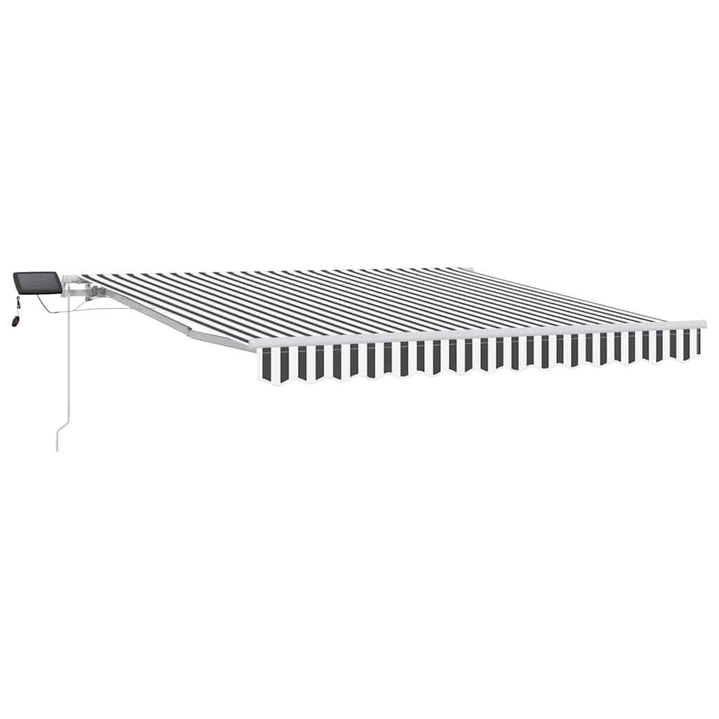 Markise mit LED-Beleuchtung Manuell Anthrazit & Weiß 300x250 cm