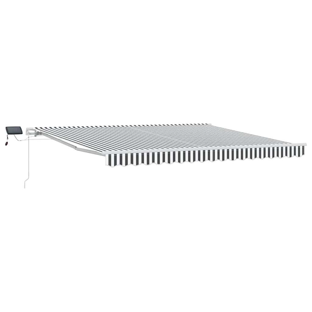 Markise Manuell mit LED Anthrazit & Weiß 400x300 cm
