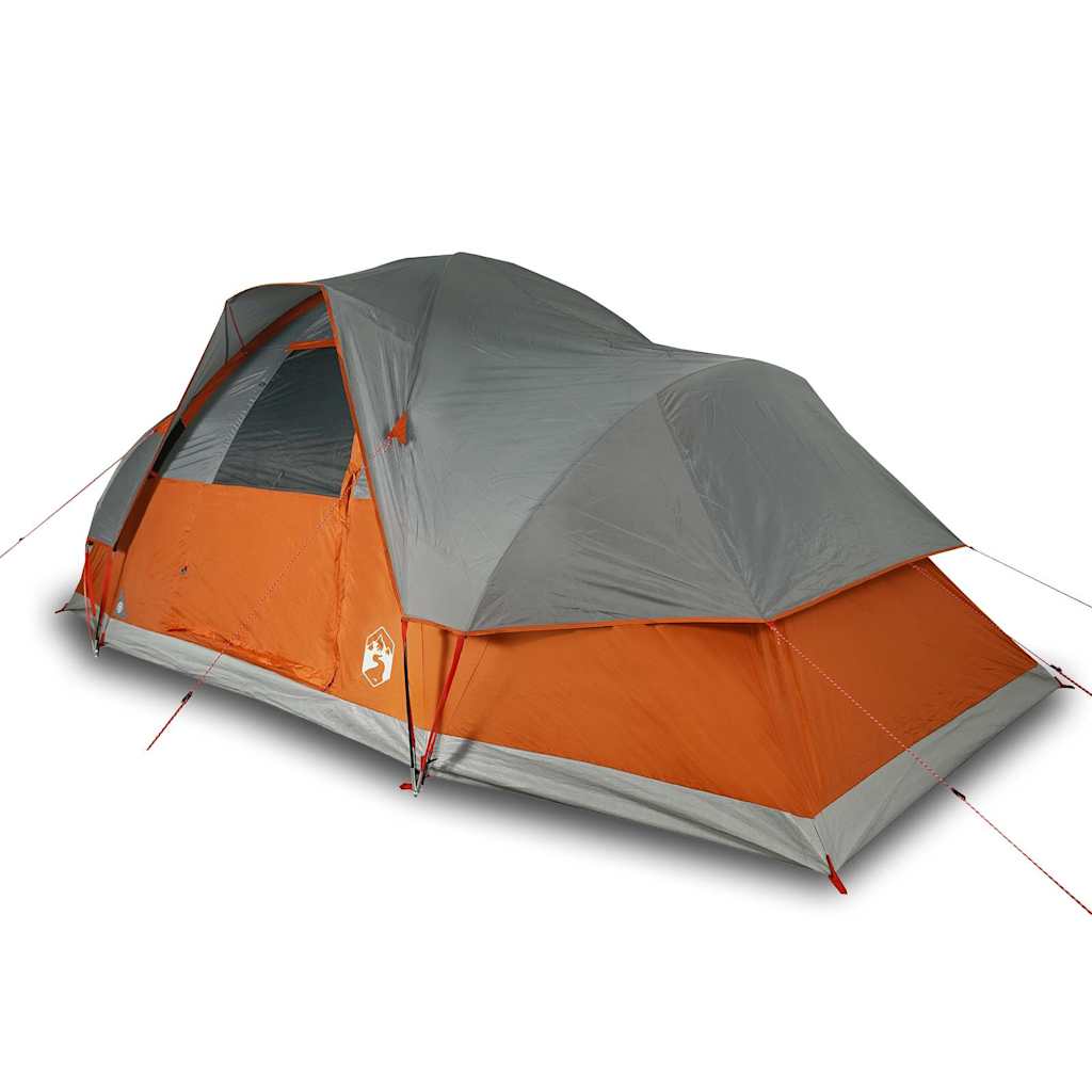 Dome Family Tent 9 Persons Orange Waterproof