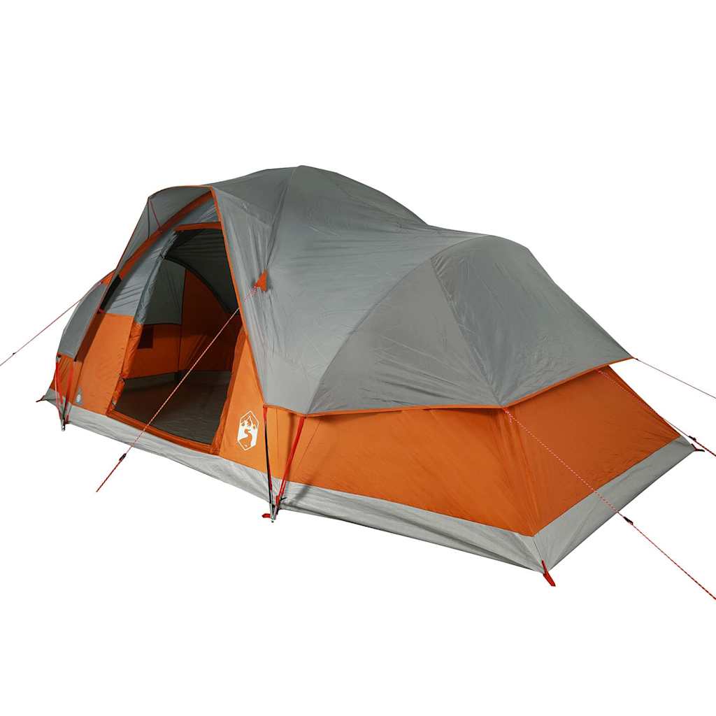 Dome Family Tent 9 Persons Orange Waterproof
