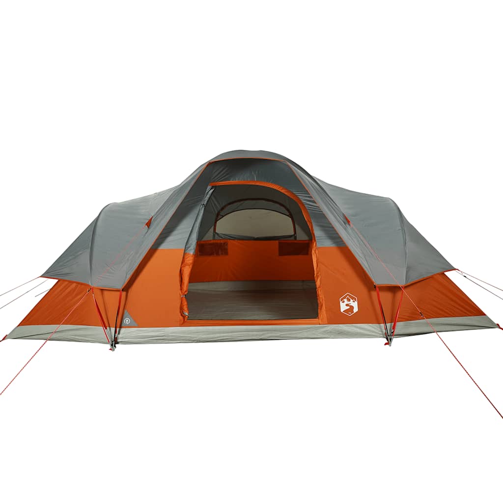 Dome Family Tent 9 Persons Orange Waterproof