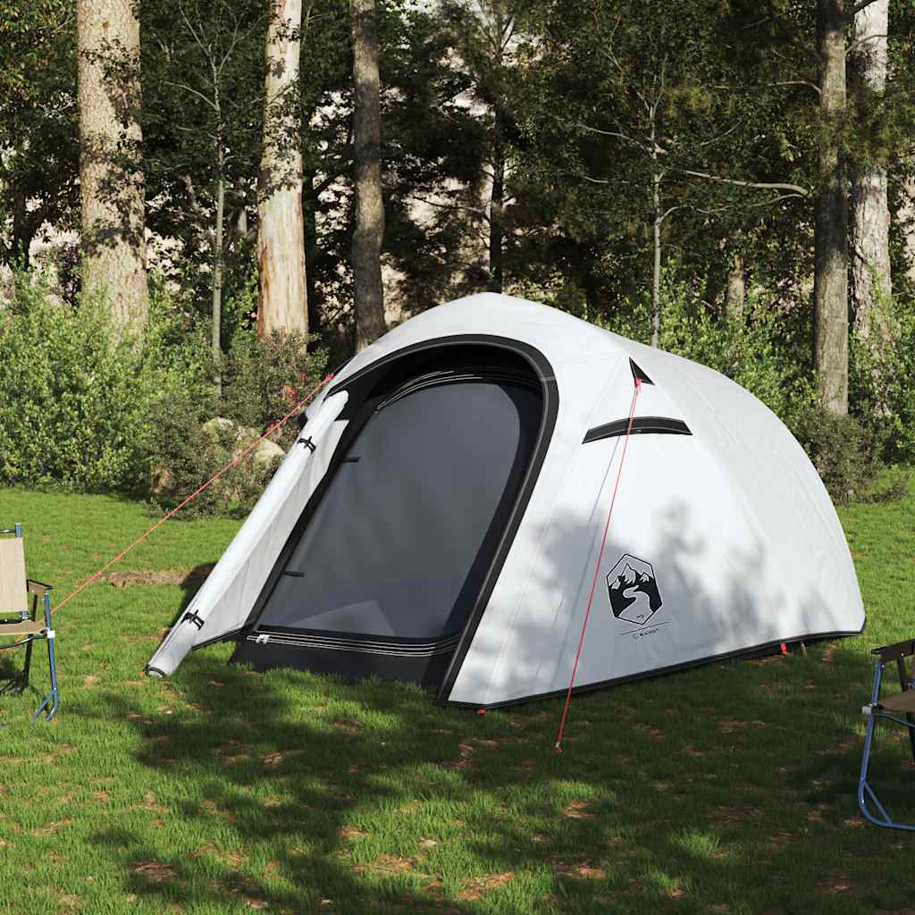 Tunnel Camping Tent 3 Persons White Dark Waterproof