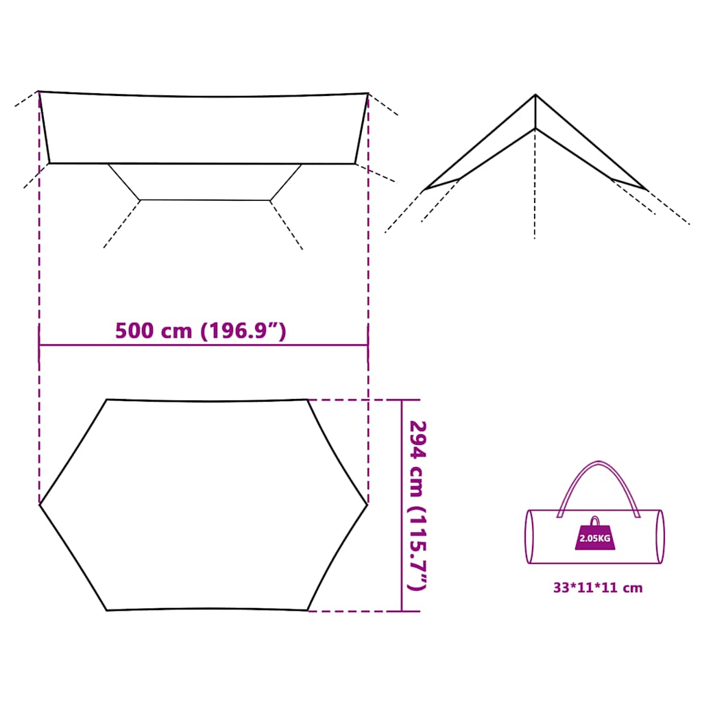 Tarp Blue 500x294 cm Waterproof