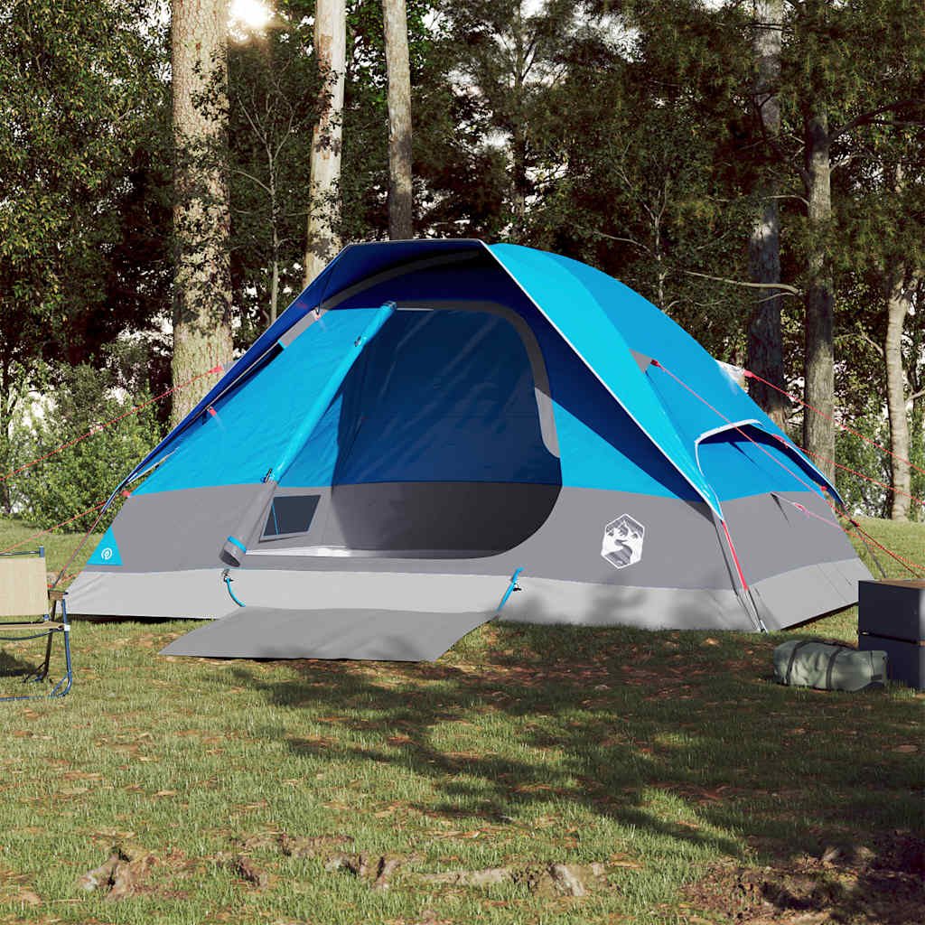 Kuppel-Campingzelt 4 Personen Blau Wasserdicht