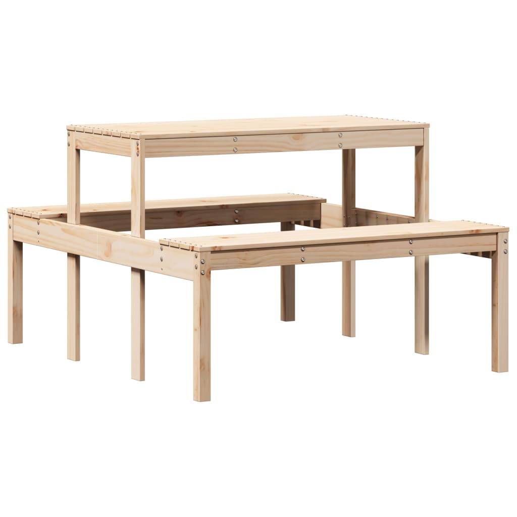 Picnic table 110x134x75 cm solid pine wood