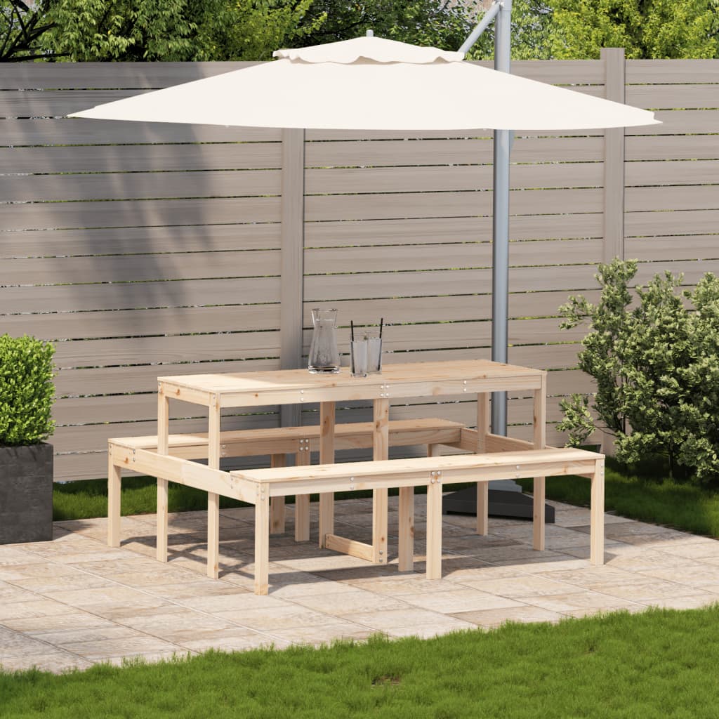 Picnic table 160x134x75 cm solid pine wood