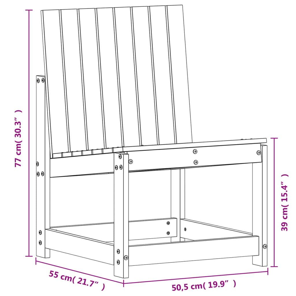 3-piece garden lounge set solid pine