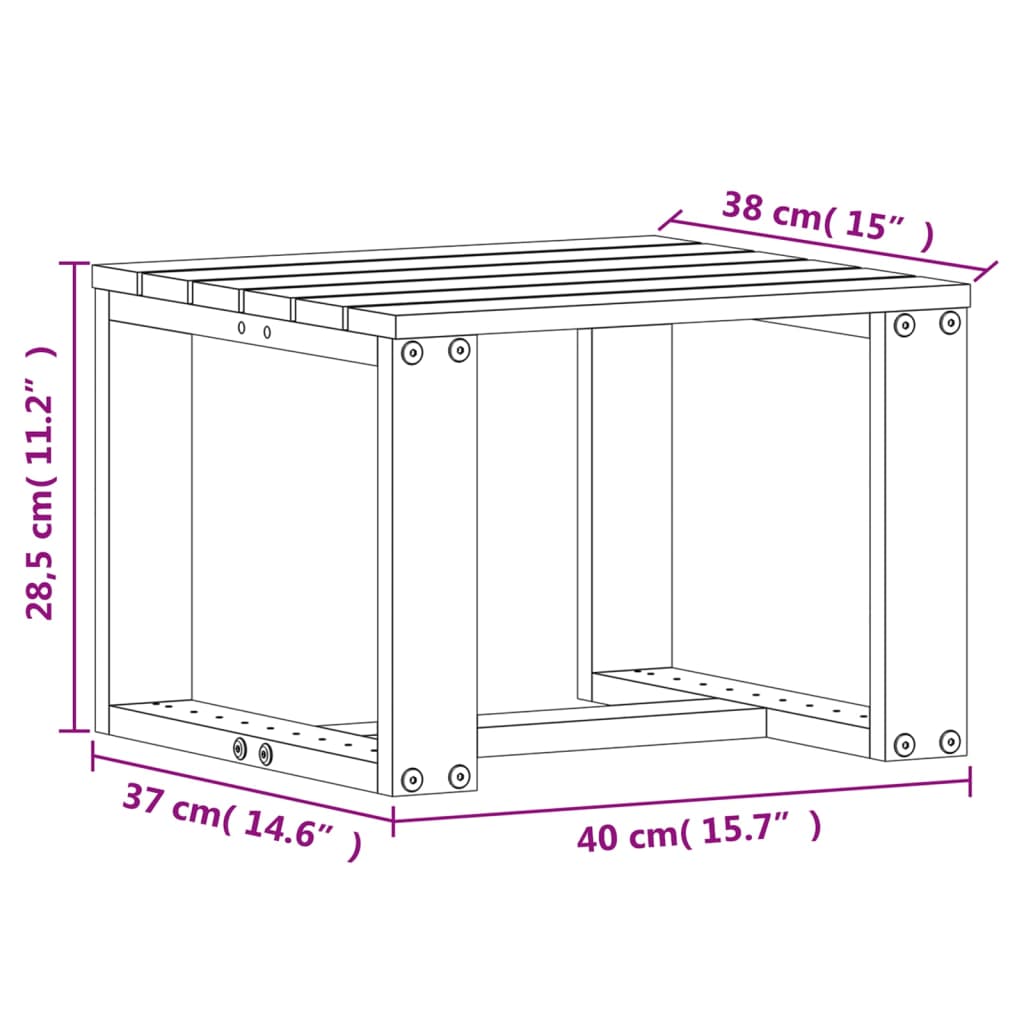 3-piece garden lounge set solid pine