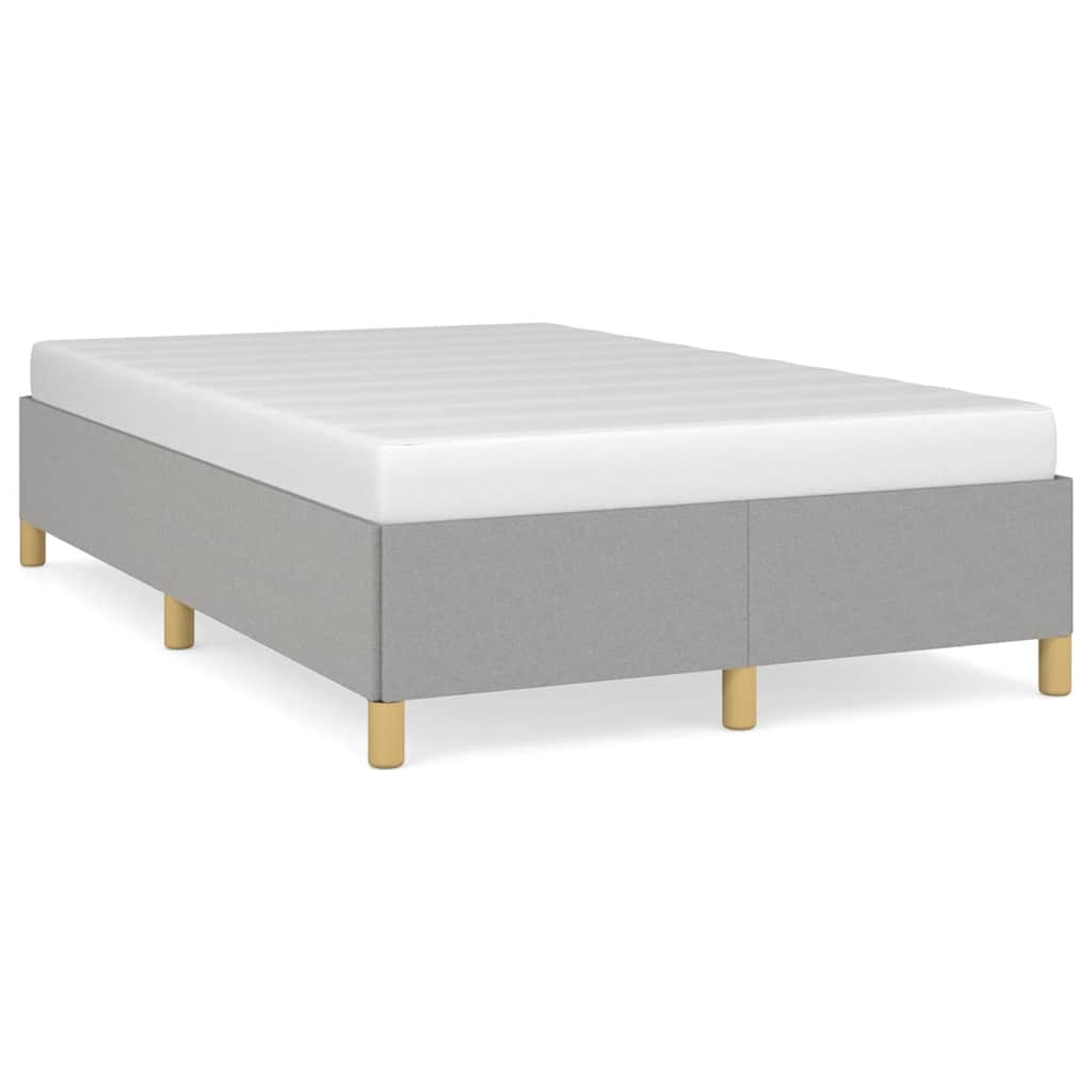 Bed frame without mattress light grey 120x190 cm fabric