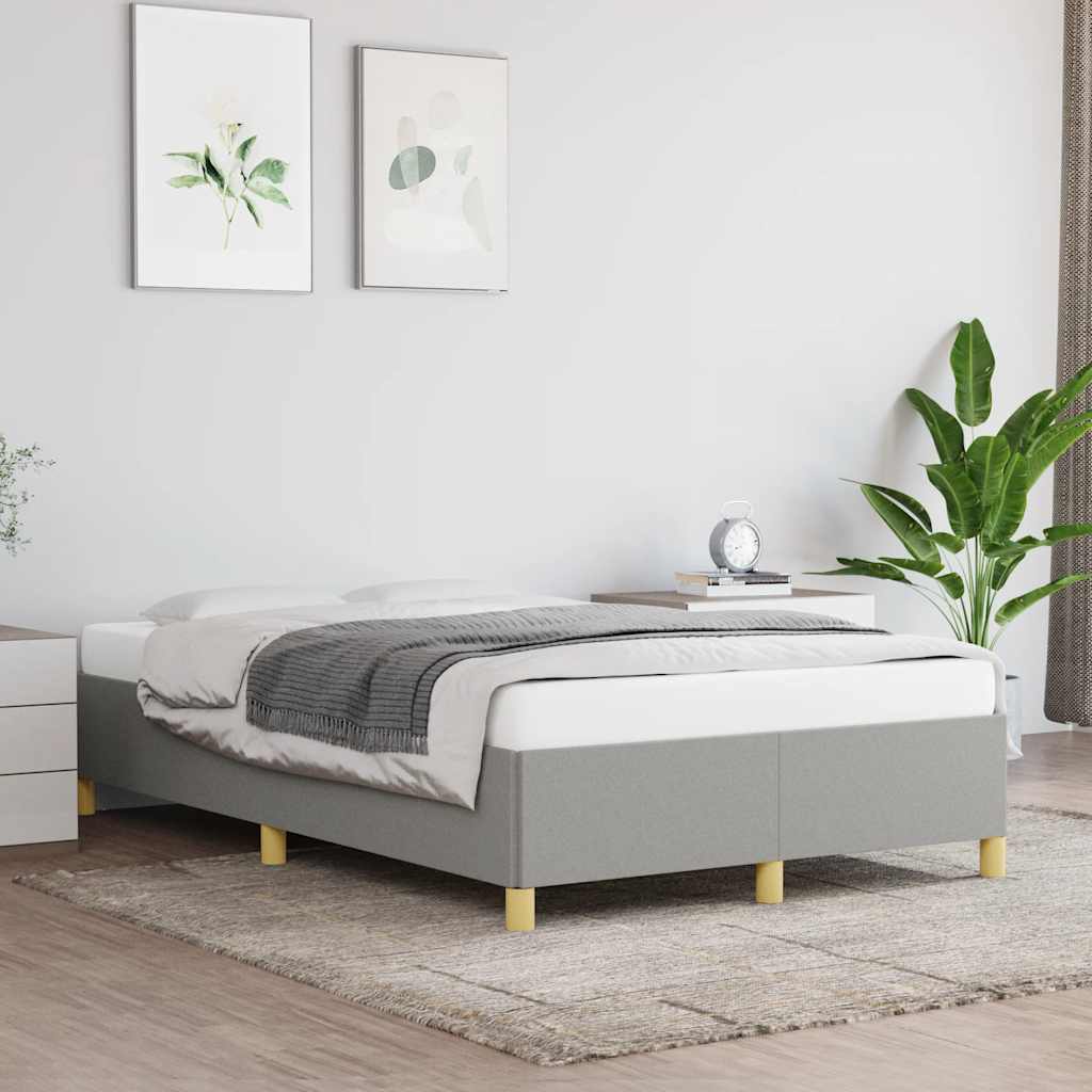Bed frame without mattress light grey 120x190 cm fabric