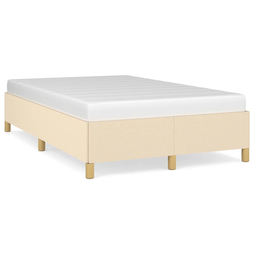 Bed frame without mattress cream 120x190 cm fabric