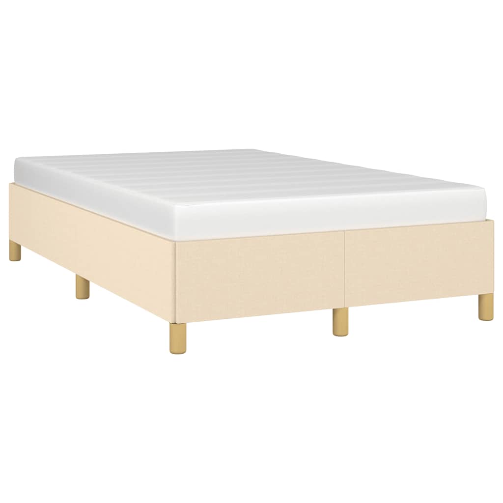 Bed frame without mattress cream 120x190 cm fabric