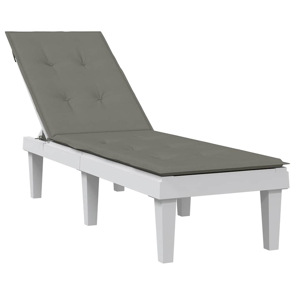 Liegestuhl-Auflage Melange Dunkelgrau (75+105) x 50 x 4 cm Stoff