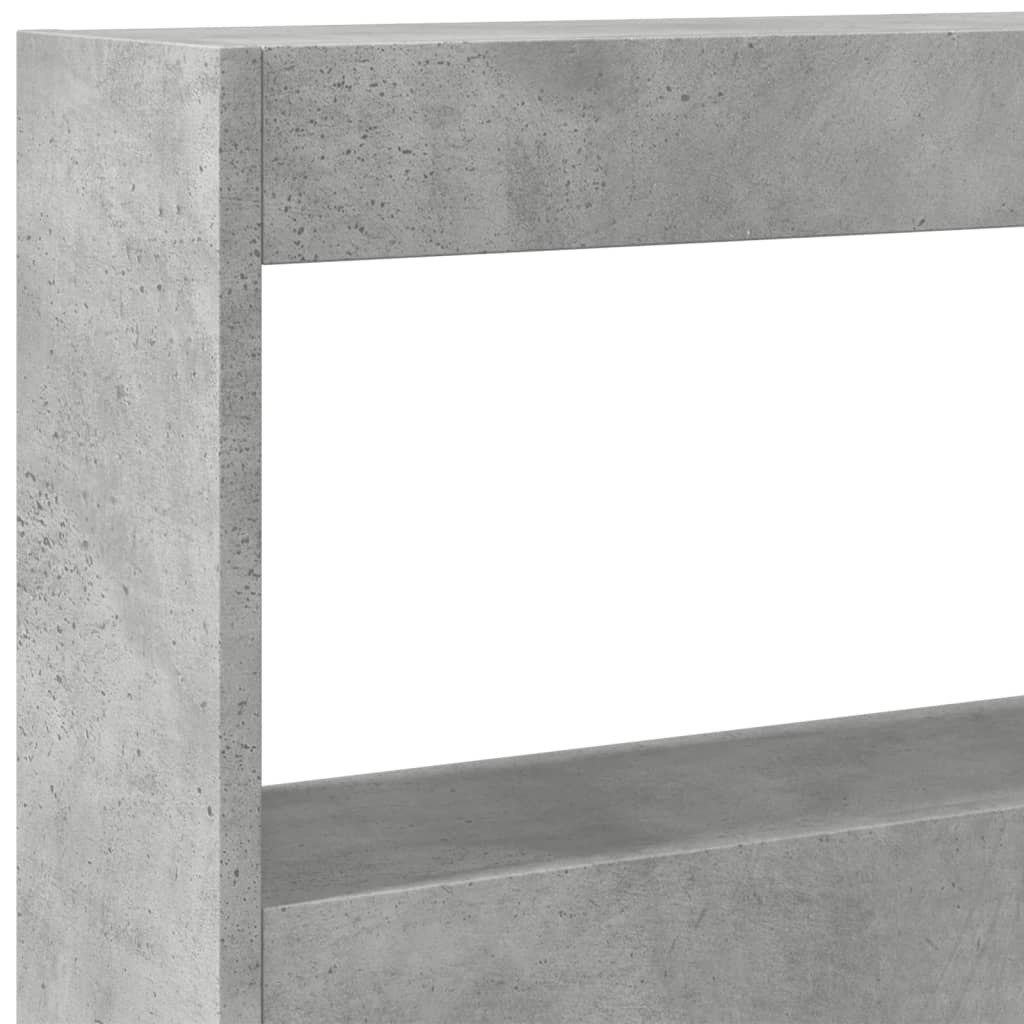 LED-Kopfteil mit Ablage Betongrau 180x17x102 cm