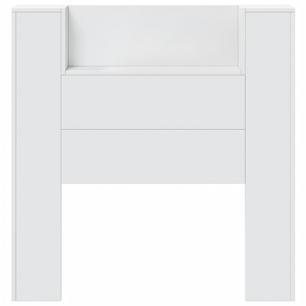 LED-Kopfteil mit Ablagen Weiß 100x16,5x103,5 cm
